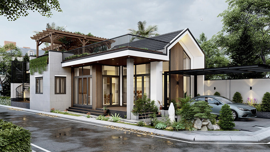 biệt thự mini cấp 4 hiện đại