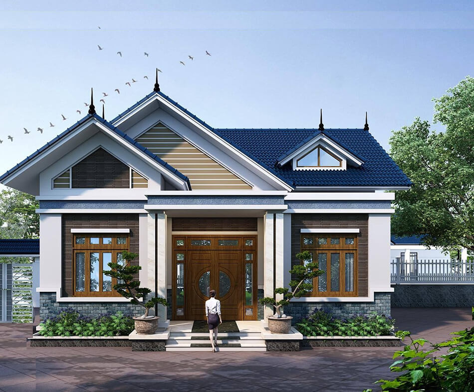 Mẫu nhà mái thái lợp tôn