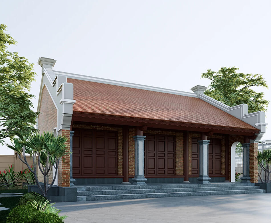 mẫu nhà vườn 3 gian ở nông thôn