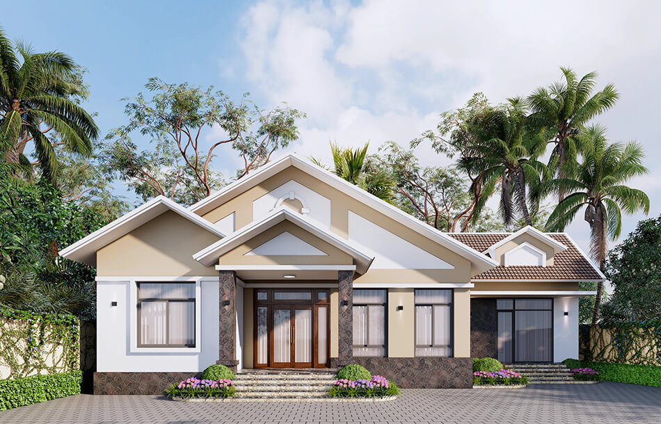 mẫu nhà vườn mái thái ở nông thôn