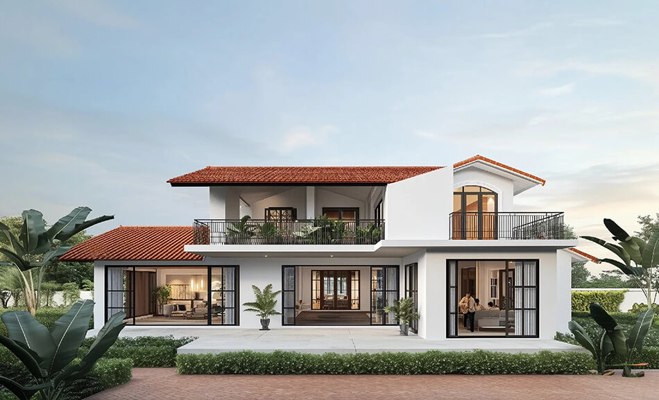 mẫu nhà vườn có gác lửng