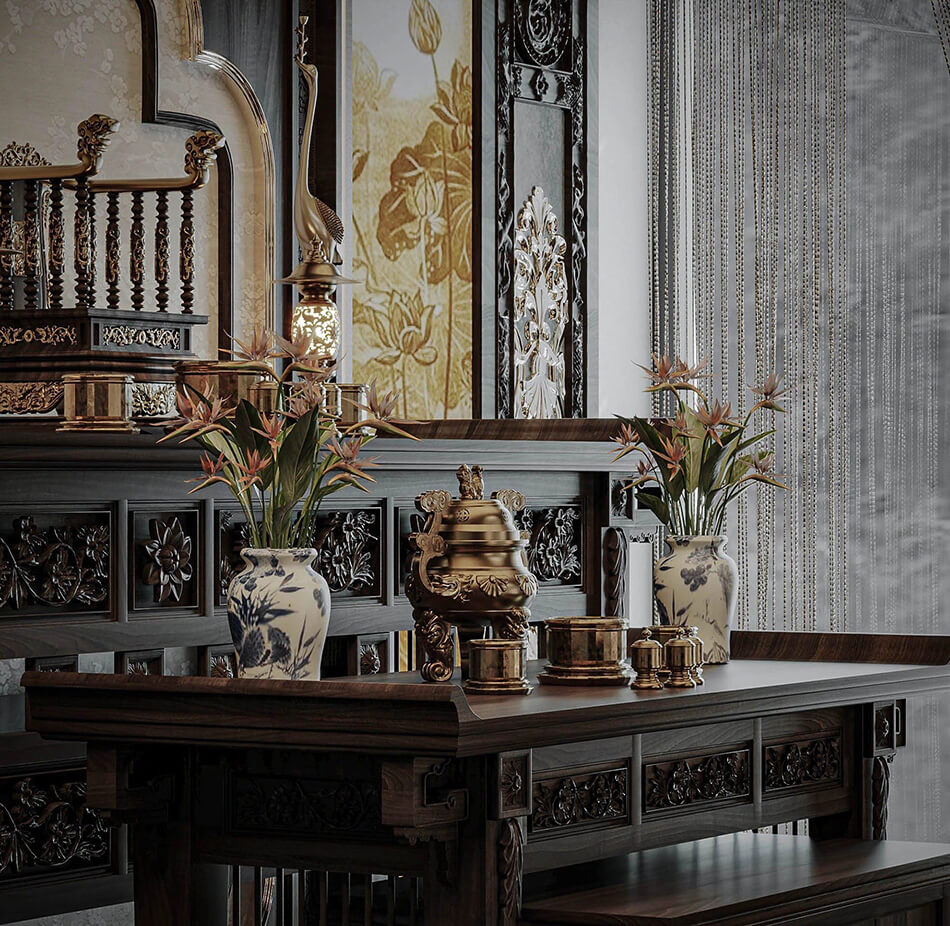 Lựa chọn chất liệu phòng thờ