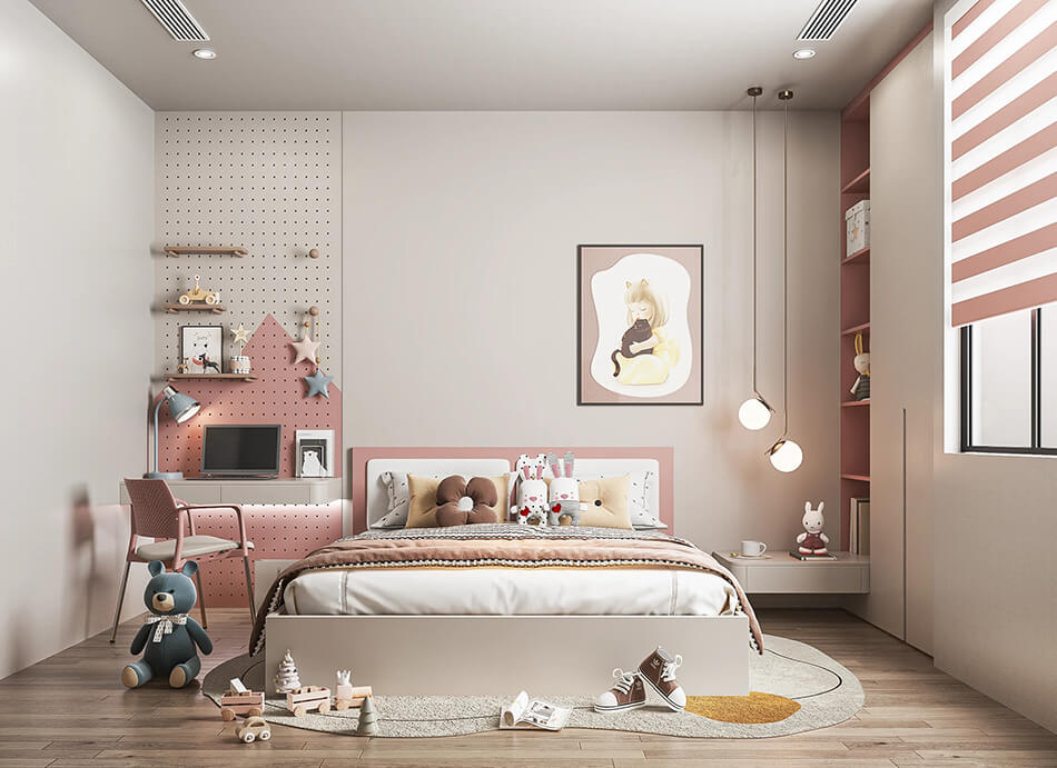 Phòng ngủ cho bé gái 6 - 9 tuổi