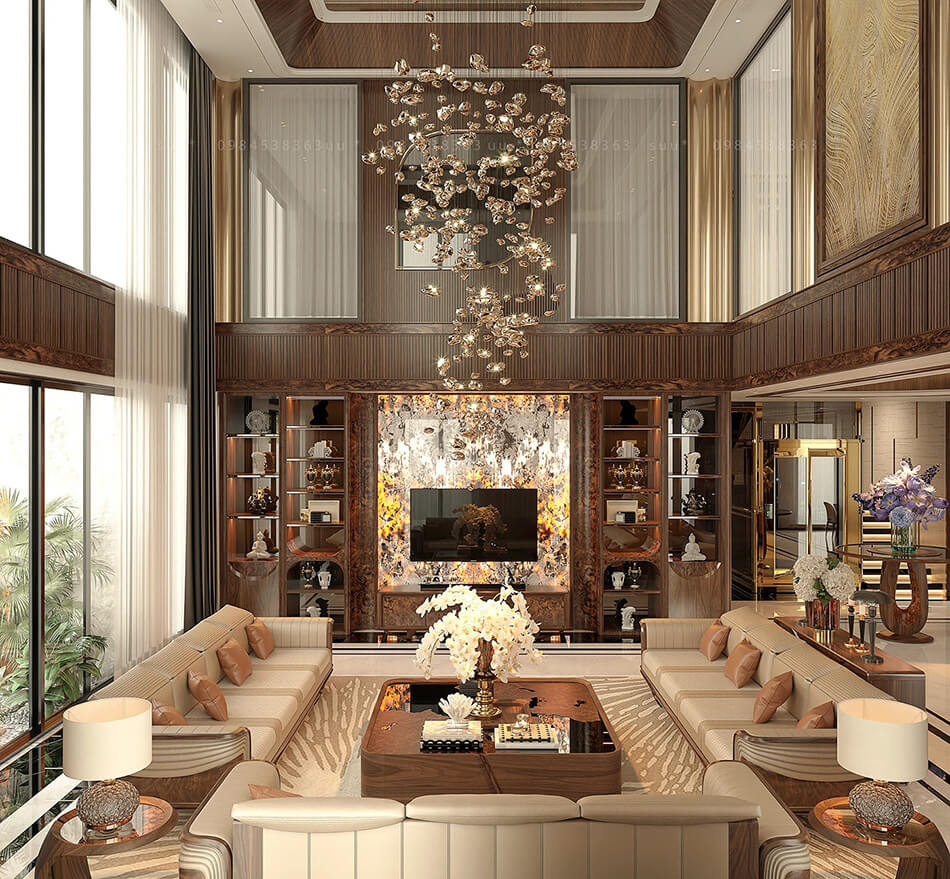 Thiết kế nội thất gỗ óc chó luxury