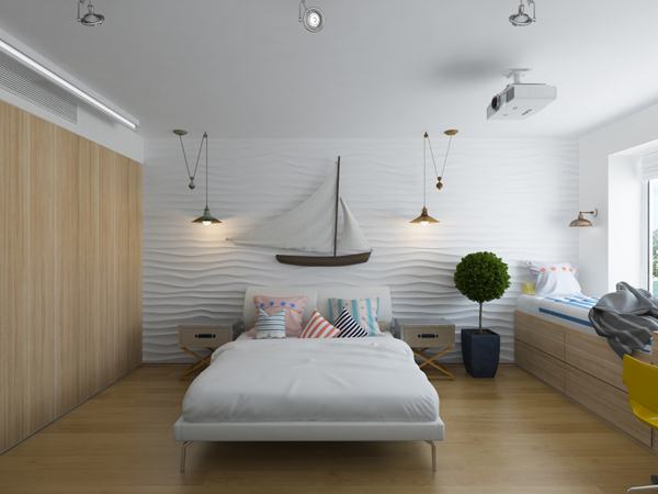 Trang trí phòng ngủ với những đồ vật liên quan tới biển cho giấc ngủ say đắm và êm dịu
