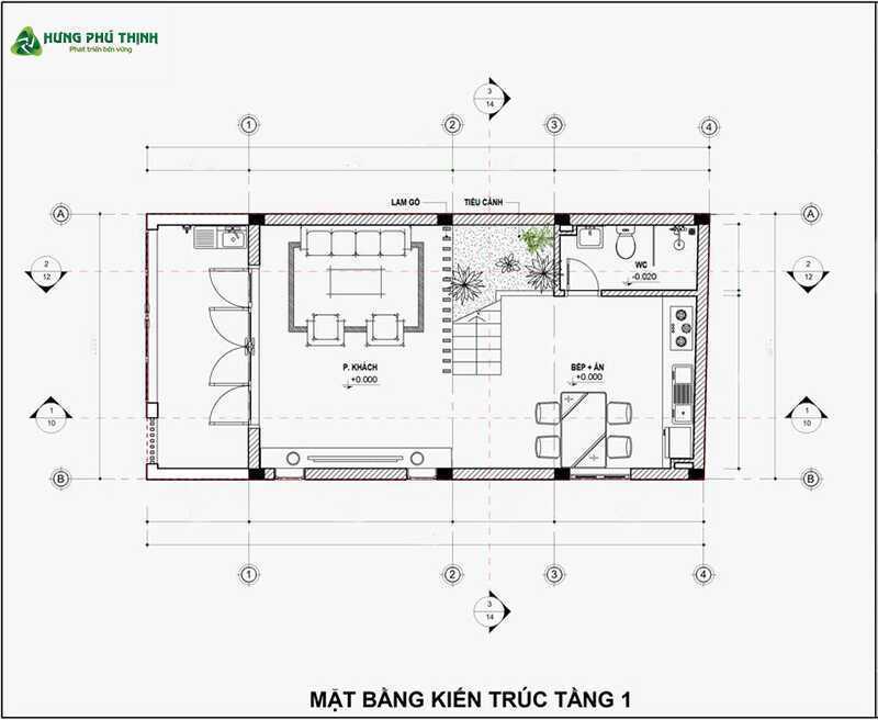 bản vẽ thiết kế nhà 3 tầng 5x10m