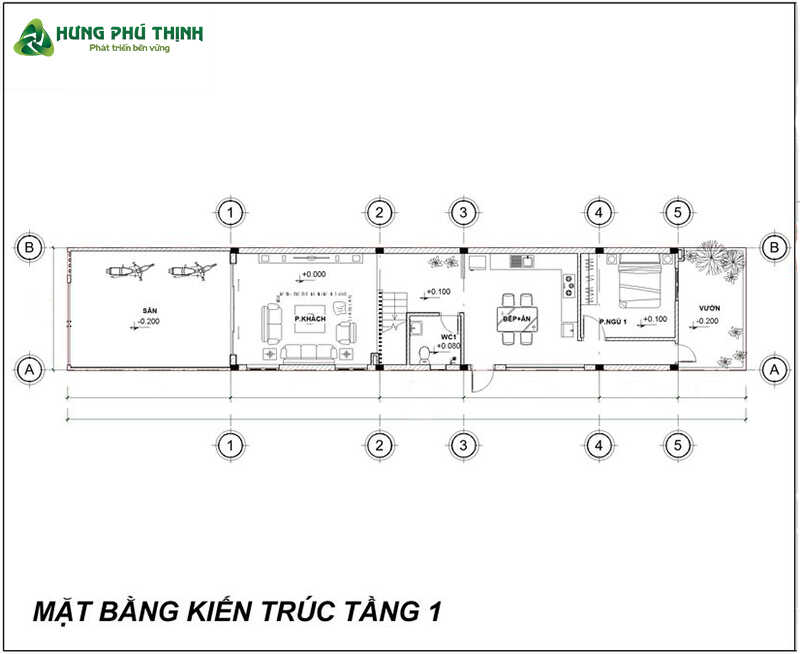 Bản vẽ thiết kế nhà 3 tầng 4x20m chi tiết