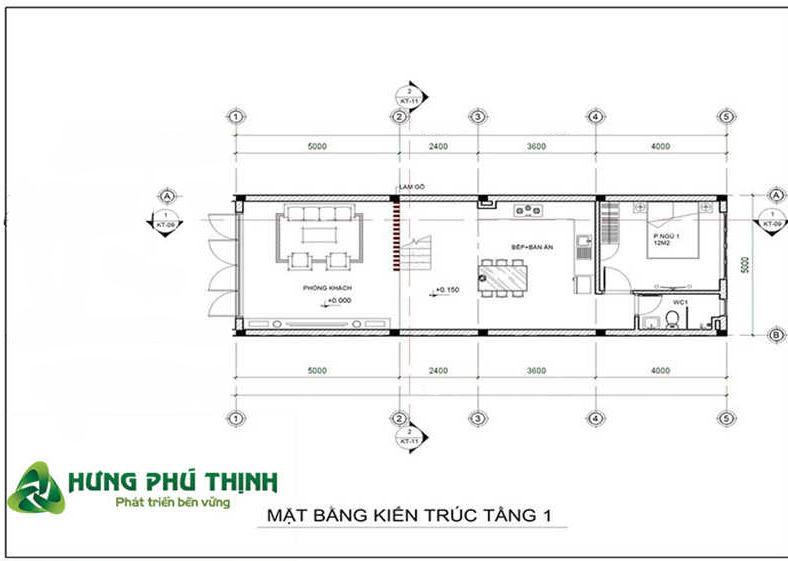Bản vẽ thiết kế nhà 3 tầng 5x15m chi tiết