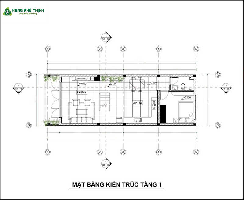 Bản vẽ thiết kế nhà ống 2 tầng 80m2