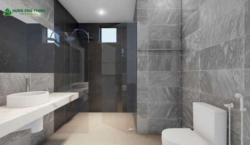 Phòng tắm - nhà 2 tầng mái thái mặt tiền 8m