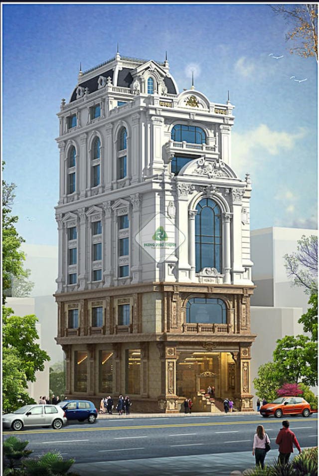 Mẫu khách sạn cổ điển này gây ấn tượng với hệ thống trụ cột, họa tiết khoa trương cầu kỳ