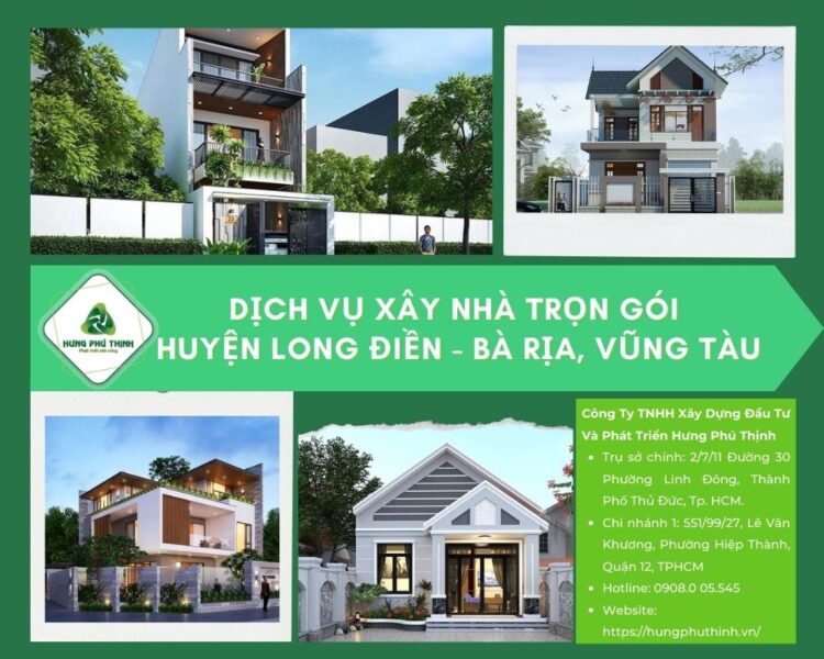 Dịch vụ xây nhà trọn gói huyện Long Điền Bà Rịa Vũng Tàu