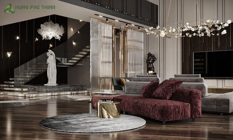 Phòng khách phong cách luxury đẳng cấp sang trọng (mẫu 2)