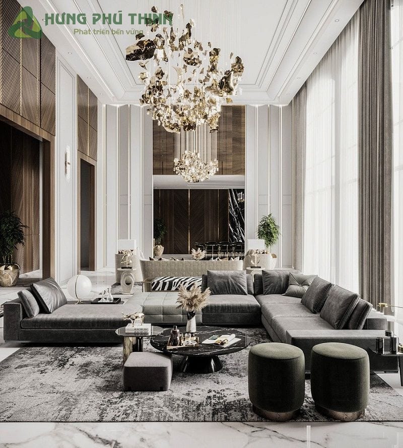 Phòng khách phong cách luxury đẳng cấp sang trọng (mẫu 3)