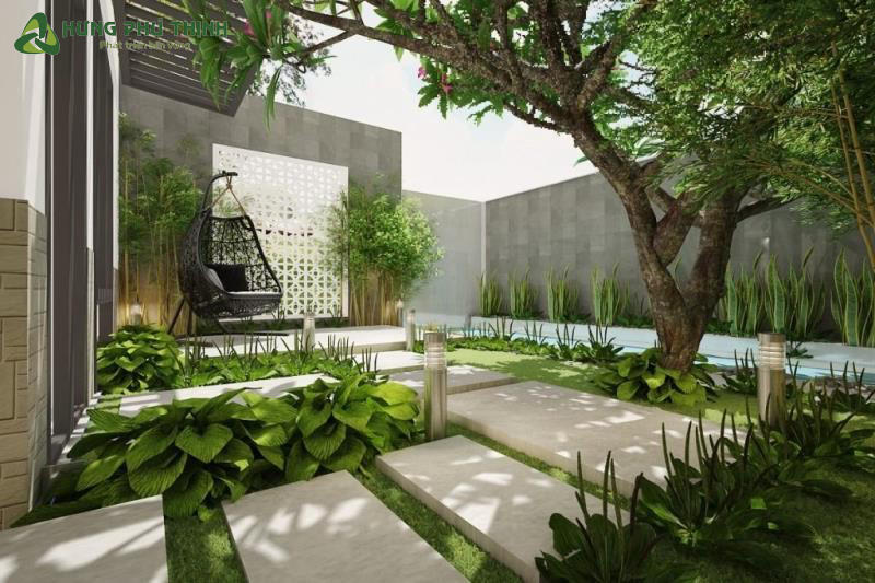 Mẫu thiết kế sân vườn cho nhà phố đẹp - mẫu 4