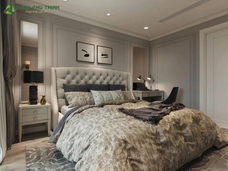 Thiết kế nội thất phòng ngủ gam màu beige ấm áp