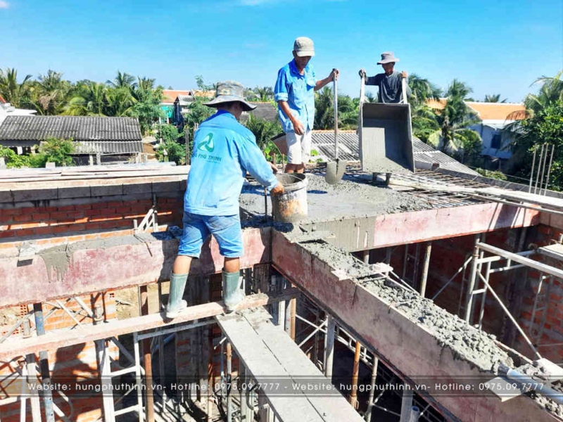 Xây Villa Chị Trang 1 trệt 1 áp mái tại Bến Tre