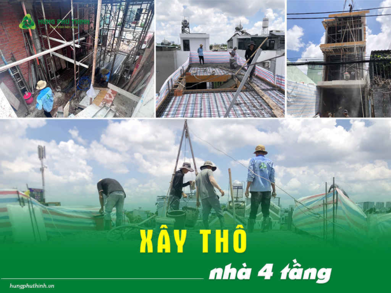 Xây nhà thô 4 tầng