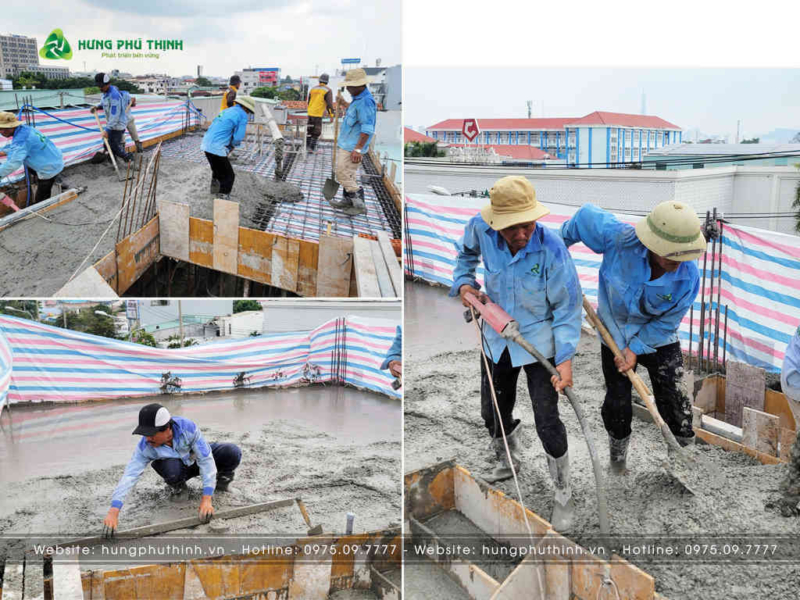 xây văn phòng 1 trệt 1 lửng 3 lầu 1 tum