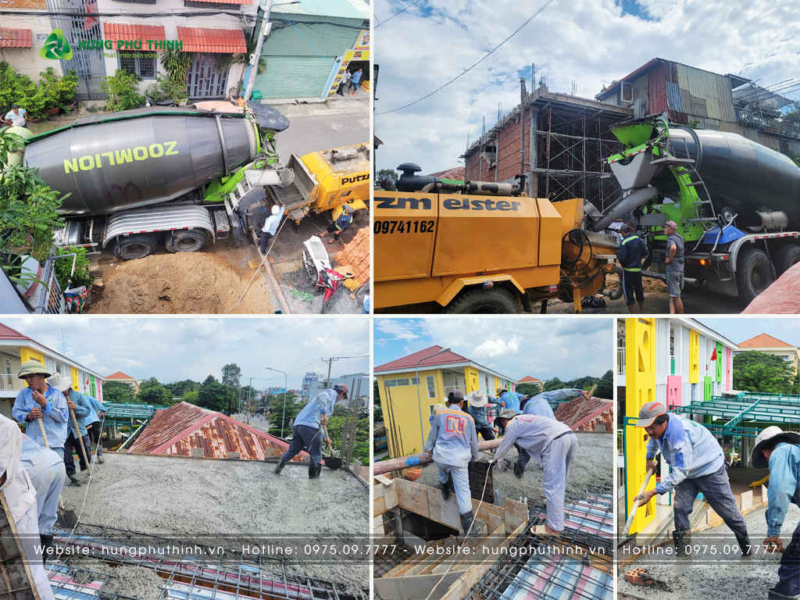 xây văn phòng 1 trệt 1 lửng 3 lầu 1 tum